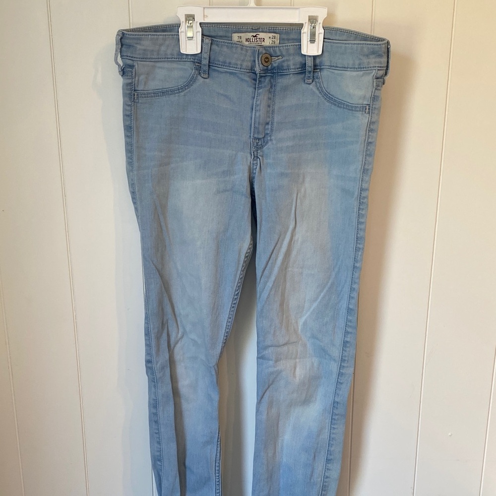 Hollister Sky Blue Skinny Jeans 28x29 Womens Stretch Denim Trendy Fit